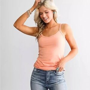 BKE Core Extra Long Peach Spaghetti Strap Cami Tank Top Size Medium